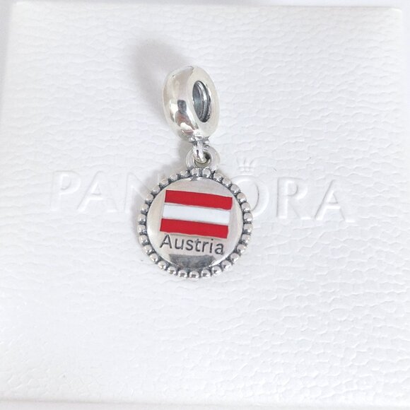 Pandora Austria Flag Dangle Charm S925 Silver with box - Picture 3 of 7